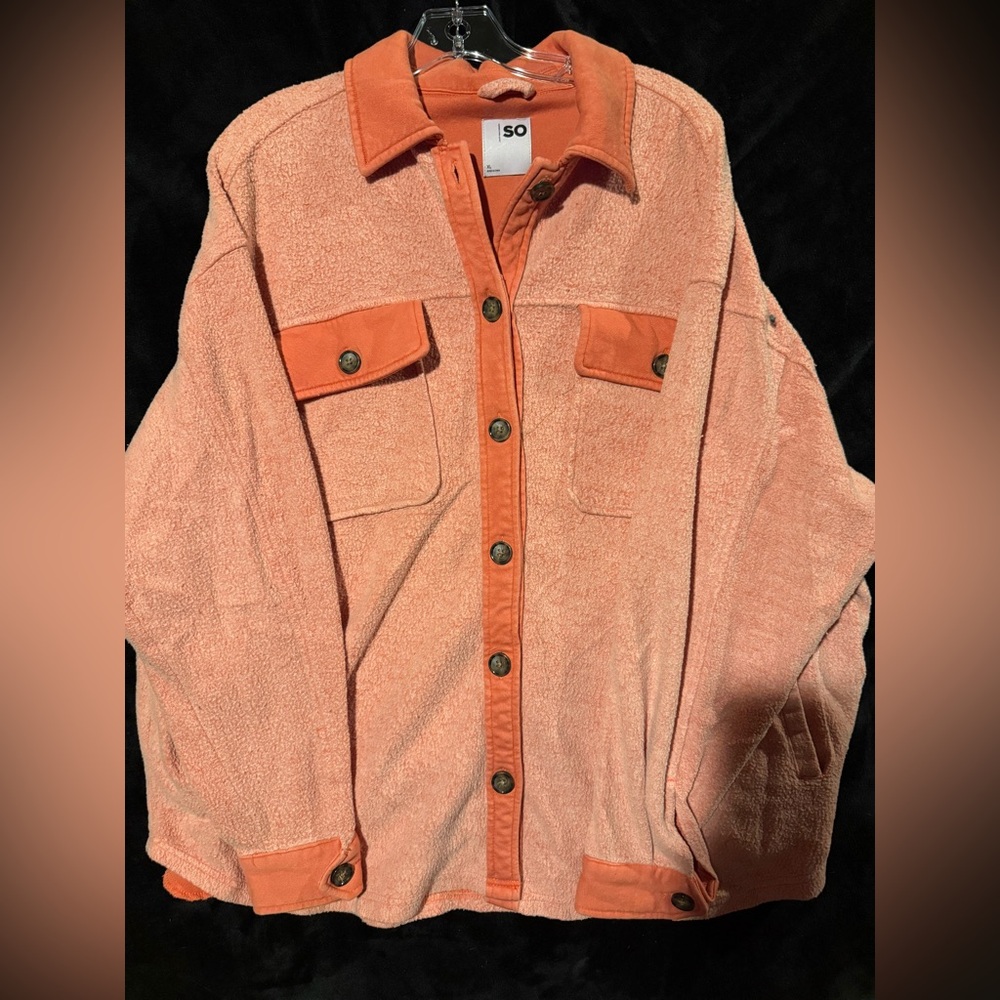 SO Coral Button-Up Jacket